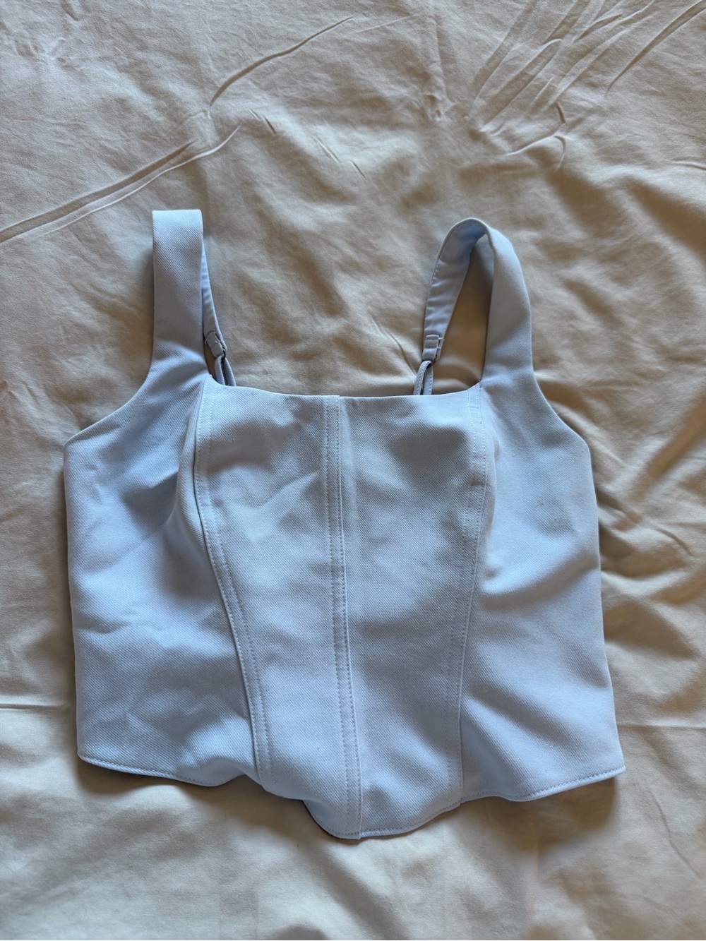 Abercrombie & Fitch Pale Blue Square-Neck Cropped Tank